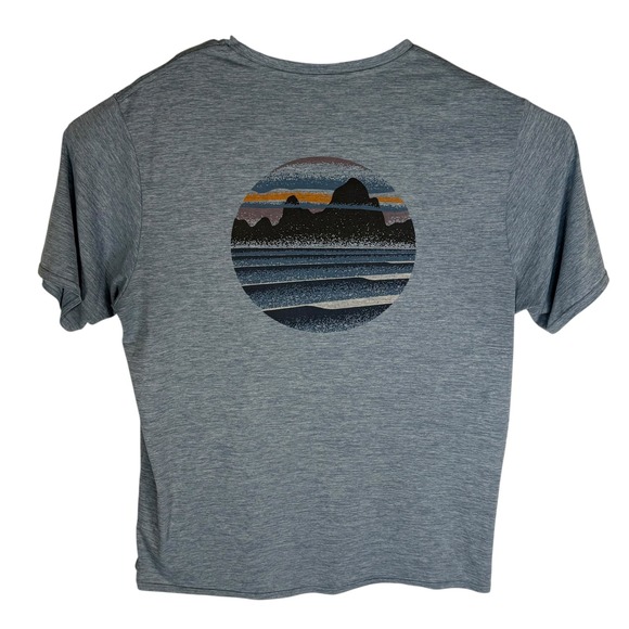 Patagonia Capilene Cool Daily Shirt Mens Large Blue Graphic Mountain Tee 0851 - Picture 5 of 8